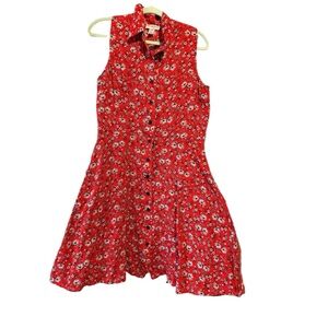 North Style Size 10 – Vintage-Inspired Red Floral Dress